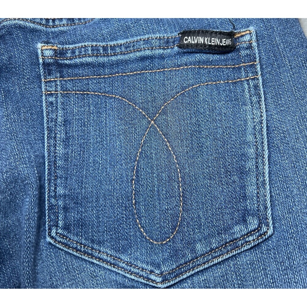 Calvin Klein Jeans Womens Size 12x30 Mid Rise Skinny Distressed Floral Patch - Picture 13 of 16